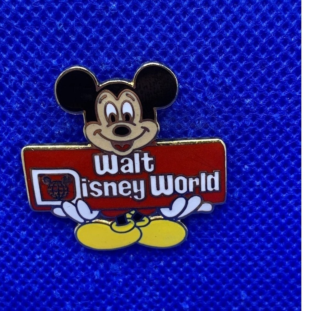 Vintage WDW Mickey Mouse Disney pin pre-2000 Walt Disney World Sign RARE gold